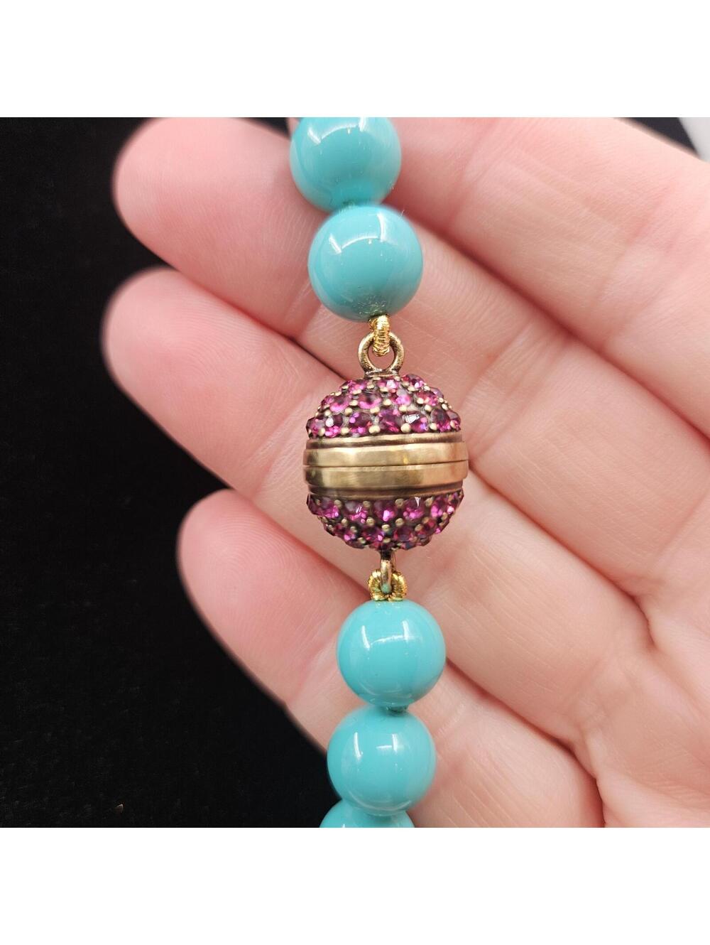 Heidi Daus Endless Possibility Turquoise Pink Crystal Convertible Tassel Necklac - Picture 6 of 9